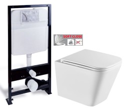 PRIM předstěnový instalační systém bez tlačítka+ WC INVENA FLORINA /VÍROVÉ SPLACH/ WITH SOFT, včetně soft/close sedátka (PRIM_20/0026 X FL1)