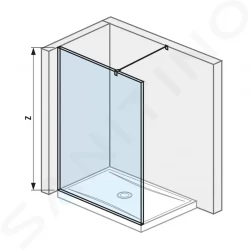Pure Skleněná stěna boční, 1200x2000 mm, s úpravou Jika Perla Glass (H2674230026681)