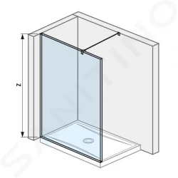 Pure Skleněná stěna boční, 1300x2000 mm, s úpravou Jika Perla Glass (H2674240026681)