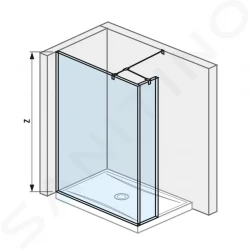 Pure Skleněná stěna boční 1400x200x2000 mm, s úpravou Jika Perla Glass (H2674280026681)