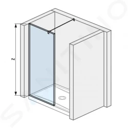 Pure Sprchová stěna 800 mm, Jika Perla Glass, čiré sklo (H2684200026681)