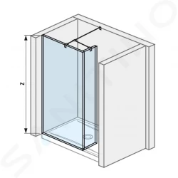 Pure Sprchová stěna dvoudílná 700x200 mm, Jika Perla Glass, čiré sklo (H2684210026681)