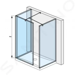Pure Sprchová stěna Walk in L, 794x900 mm, s úpravou Jika Perla Glass (H2694200026681)