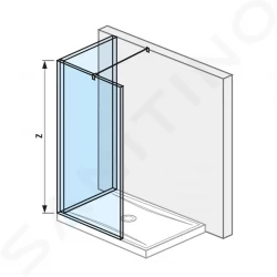 Pure Sprchová stěna Walk in L dvoudílná 1300x800 mm, Jika Perla Glass, čiré sklo (H2694230026681)