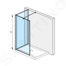 Pure Sprchová stěna Walk in L dvoudílná 1400x800 mm, Jika Perla Glass, čiré sklo (H2694250026681)