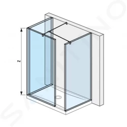 Pure Sprchová stěna Walk in třídílná 700x900x900 mm, Jika Perla Glass, čiré sklo (H2684280026681)