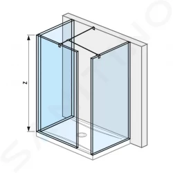Pure Sprchová stěna Walk in třídílná 800x800x800 mm, Jika Perla Glass, čiré sklo (H2684290026681)