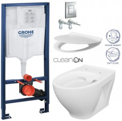 Rapid SL pro závěsné WC 38528SET s chromovou deskou + WC CERSANIT CLEANON MODUO + SEDÁTKO (38772001 MO1)