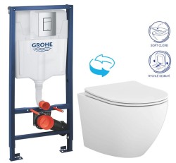 Rapid SL pro závěsné WC 38528SET s chromovou deskou + WC CERSANIT DESSE VORTEX /VÍROVÉ SPLACH/  + SEDÁTKO (38772001 ES1)