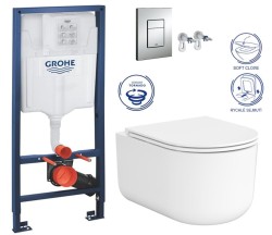 Rapid SL pro závěsné WC 38528SET s chromovou deskou + WC CERSANIT INTRO PRO OVAL /VÍROVÉ SPLACH/+ SEDÁTKO (38772001 IR1)