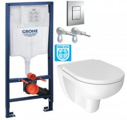 Rapid SL pro závěsné WC 38528SET s chromovou deskou + WC JIKA LYRA PLUS RIMLESS + SEDÁTKO DURAPLAST (38772001 LY1)