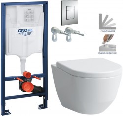 Rapid SL pro závěsné WC 38528SET s chromovou deskou + WC LAUFEN PRO + SEDÁTKO (38772001 LP3)