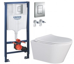 Rapid SL pro závěsné WC 38528SET s chromovou deskou + WC MYJOYS MY1 + SEDÁTKO (38772001 MY1)