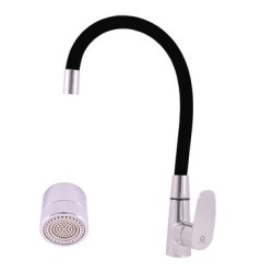 RAV Slezák - AMUR - Dřezová baterie s flexibilním ramínkem, Chrom/Černá, 3,8