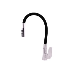 RAV Slezák - AMUR - Dřezová baterie s flexibilním ramínkem, Chrom/Černá, 3,8