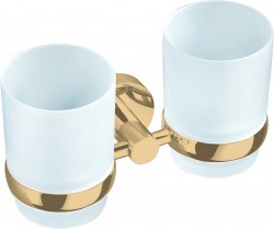 RAV Slezák - COLORADO - Koupelnový doplněk Držák kartáčků skleněný, Zlatá - lesklá COA0202Z (COA0202Z)