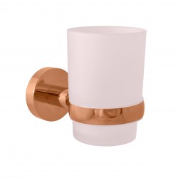RAV Slezák - COLORADO - Koupelnový doplněk Držák kartáčků skleněný, Zlatá Růžová - kartáčovaná COA0201ZRK (COA0201ZRK)