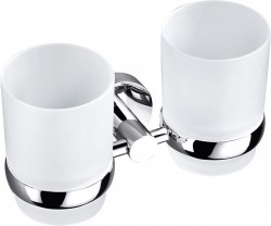 RAV Slezák - COLORADO - Koupelnový doplněk Dvojitý držák kartáčků skleněný, Chrom COA0202 (COA0202)