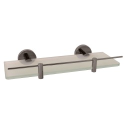 RAV Slezák - COLORADO - Koupelnový doplněk Polička skleněná 300 mm, Metal Grey - kartáčovaná COA0900/30MGK (COA0900/30MGK)