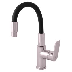 RAV Slezák - COLORADO - Umyvadlová baterie s flexibilním ramínkem bez výpusti, Chrom/Černá, 3,8