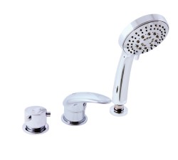 RAV Slezák - DUNAJ - Vanová baterie 3-otvorová, naplnění přes přepad, Chrom, 3,8