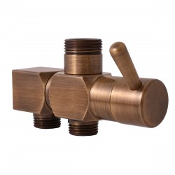 RAV Slezák - Keramický přepínač ke sprchovým tyčím s bočním přívodem vody, Stará mosaz (Bronz) MD0708SM (MD0708SM)