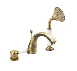 RAV Slezák - LABE - Vanová baterie 3-otvorová, Stará mosaz (Bronz), 1/2