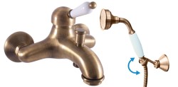 RAV Slezák - LABE - Vanový set s baterií, Stará mosaz (Bronz) L554.5/2SM (L554.5/2SM)