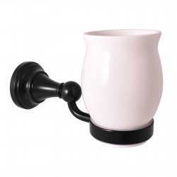 RAV Slezák - MORAVA RETRO - Koupelnový doplněk Držák kartáčků keramický, Černá - matná MKA0201CMAT (MKA0201CMAT)