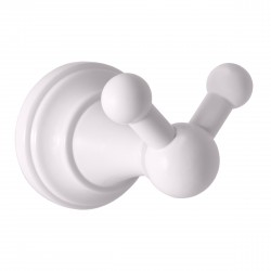 RAV Slezák - MORAVA RETRO - Koupelnový doplněk Věšáček dvojitý, Bílá - lesklá MKA0102B (MKA0102B)