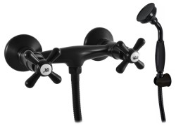 RAV Slezák - MORAVA RETRO - Sprchový set s baterií, Černá - matná, 100 mm (MK180.0/1CMAT)