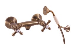 RAV Slezák - MORAVA RETRO - Sprchový set s baterií, Stará mosaz (Bronz), 150 mm (MK180.5/2SM)