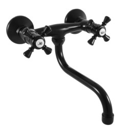 RAV Slezák - MORAVA RETRO - Umyvadlová/dřezová baterie, Černá - matná, 150 mm (MK301.5/21CMAT)