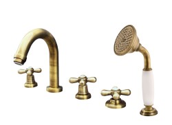 RAV Slezák - MORAVA RETRO - Vanová baterie 5-otvorová, Stará mosaz (Bronz), 3,8