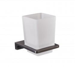 RAV Slezák - NIL - Koupelnový doplněk Držák kartáčků skleněný, Metal Grey NLA0201MG (NLA0201MG)