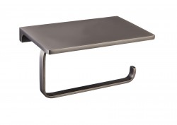 RAV Slezák - NIL - Koupelnový doplněk Držák toaletního papíru s odkládací poličkou, Metal Grey NLA0403MG (NLA0403MG)