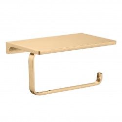 RAV Slezák - NIL - Koupelnový doplněk Držák toaletního papíru s odkládací poličkou, Zlatá - lesklá NLA0403Z (NLA0403Z)