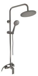 RAV Slezák - NIL - Sprchový systém s vodovodní baterií a teleskopickou tyčí, Metal Grey - kartáčovaná NL182.5/5-43MGK (NL182.5/5-43MGK)