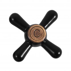 RAV Slezák - Ručka RETRO - Černá matná/Stará mosaz (Bronz), teplá (KR1002CMATSM)