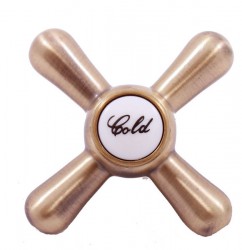 RAV Slezák - Ručka RETRO - studená voda,Stará mosaz (Bronz) KR1001SM (KR1001SM)