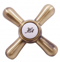 RAV Slezák - Ručka RETRO - teplá voda, Stará mosaz (Bronz) KR1002SM (KR1002SM)