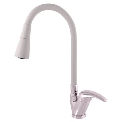 RAV Slezák - SÁZAVA - Dřezová baterie s flexibilním ramínkem, Chrom/Šedá, 3,8