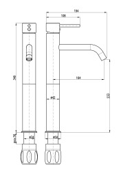 RAV Slezák - SEINA - Umyvadlová vysoká baterie bez výpusti, Stará mosaz - bronz, 1/2