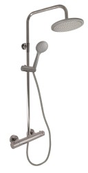 RAV Slezák - TERMOSTATICKÁ - Sprchový systém s termostatickou baterií a teleskopickou tyčí, Metal Grey - kartáčovaná TRM82.5/5-43MGK (TRM82.5/5-43MGK)