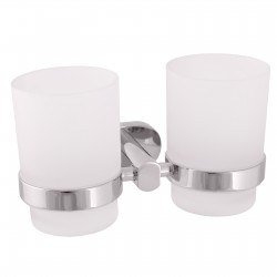 RAV Slezák - YUKON - Koupelnový doplněk Dvojitý držák kartáčků skleněný, Chrom YUA0202 (YUA0202)