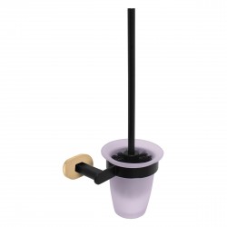 RAV Slezák - YUKON - Koupelnový doplněk WC štětka, držák misky černý, Černá matná/Zlatá YUA0500CMATZ (YUA0500CMATZ)