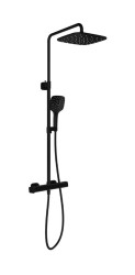 RAVAK - 10° Free Sprchový set s baterií, 25x25 cm, 3 proudy, matná černá (X070643)