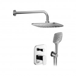 RAVAK - 10° Sprchový set s baterií pod omítku, s tělesem, 25x25 cm, 3 proudy, chrom (X07S012)