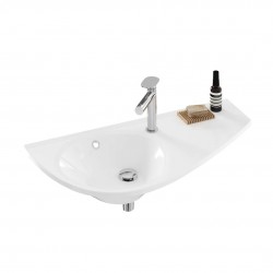 RAVAK - Avocado Umyvadlo 85x45 cm, s přepadem, s otvorem pro baterii, odkládací plocha vpravo, bílá (XJ1P1100000)