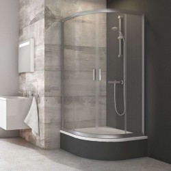 RAVAK - Blix Čtvrtkruhový sprchový kout čtyřdílný BLCP4-80 Sabina, 78-80 cm, satin/čiré sklo (3B240U40Z1)